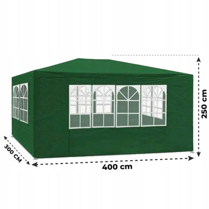 Sodo paviljonas prekybinė palapinė altana 3x4 m + 4 sienelės su langais
