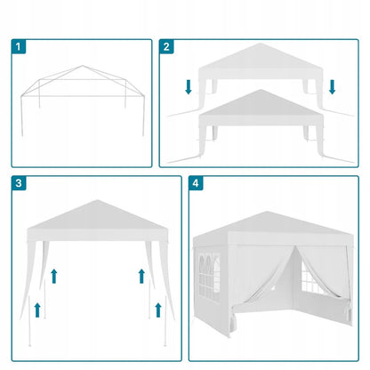 Sodo paviljono palapinė prekybai pavėsinė 300 x 300 cm 4 sienos langai užtrauktukas