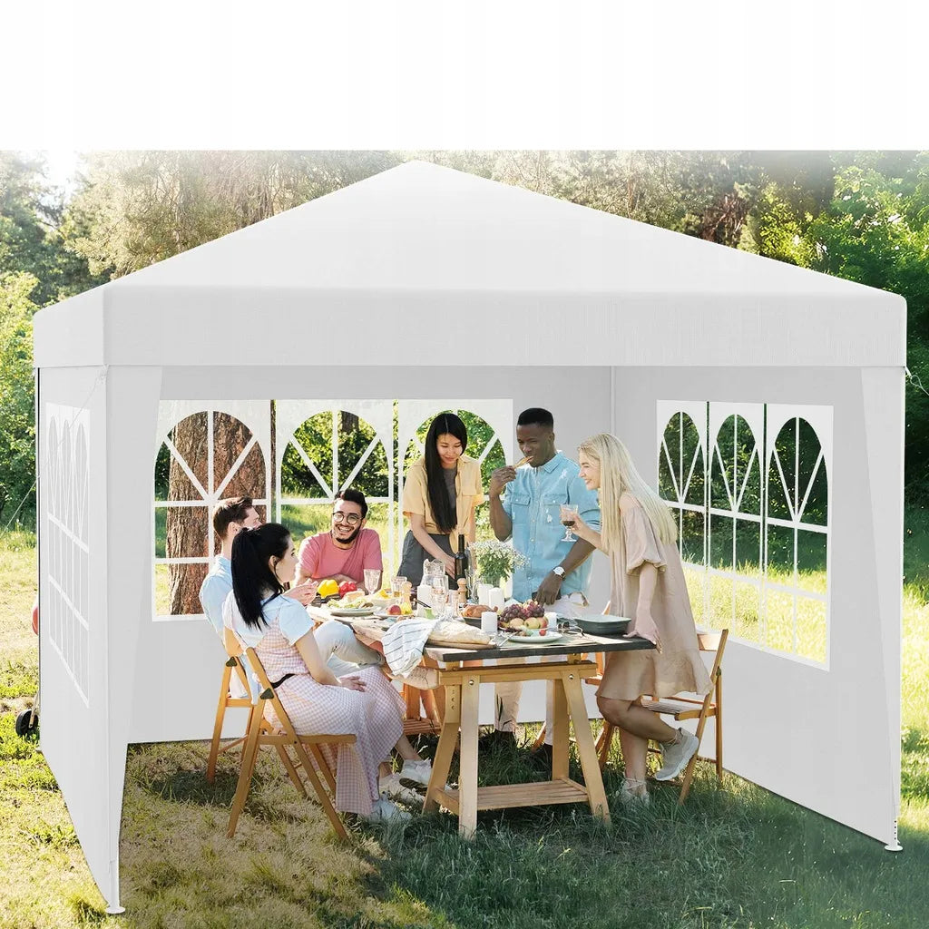 Sodo paviljono palapinė prekybai pavėsinė 300 x 300 cm 4 sienos langai užtrauktukas