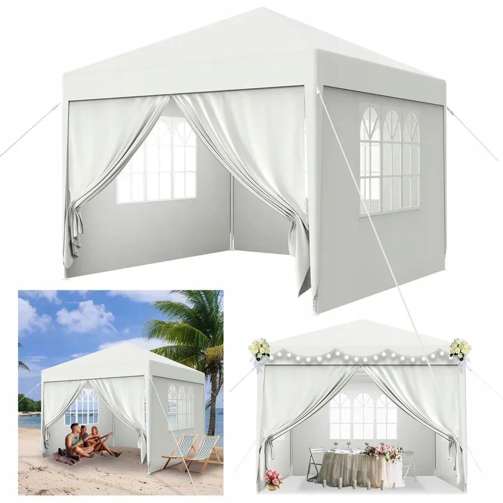Sodo paviljono palapinė prekybai pavėsinė 300 x 300 cm 4 sienos langai užtrauktukas
