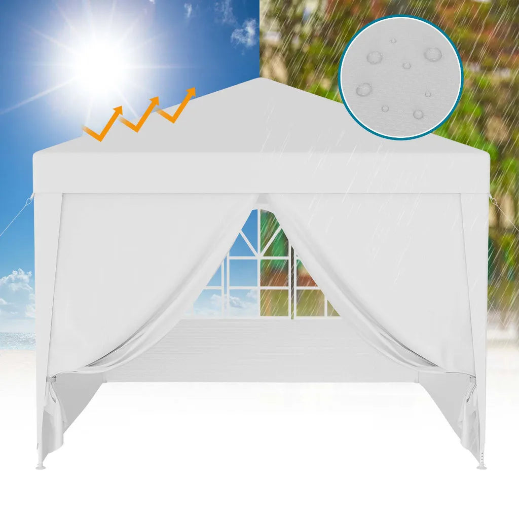 Sodo paviljono palapinė prekybai pavėsinė 300 x 300 cm 4 sienos langai užtrauktukas