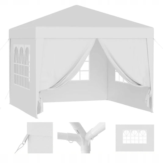 Sodo paviljono palapinė prekybai pavėsinė 300 x 300 cm 4 sienos langai užtrauktukas