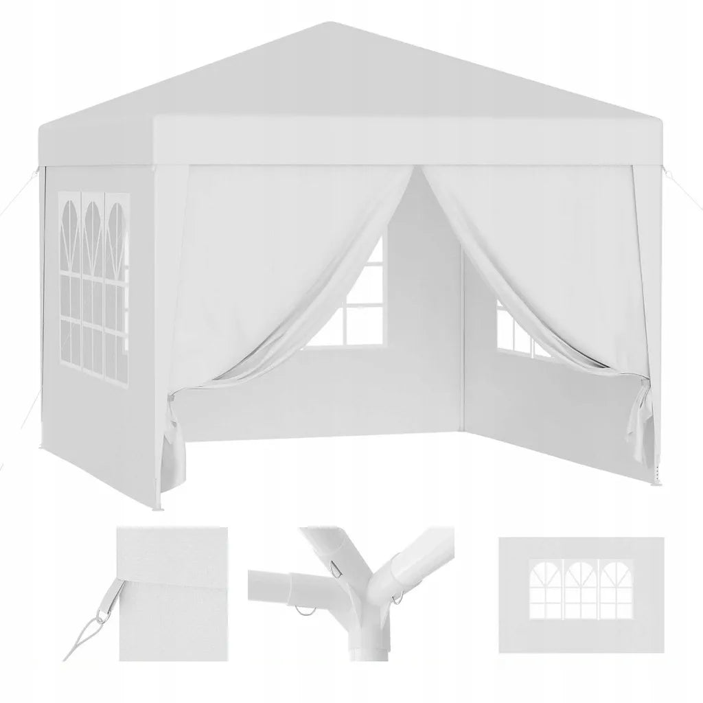 Sodo paviljono palapinė prekybai pavėsinė 300 x 300 cm 4 sienos langai užtrauktukas