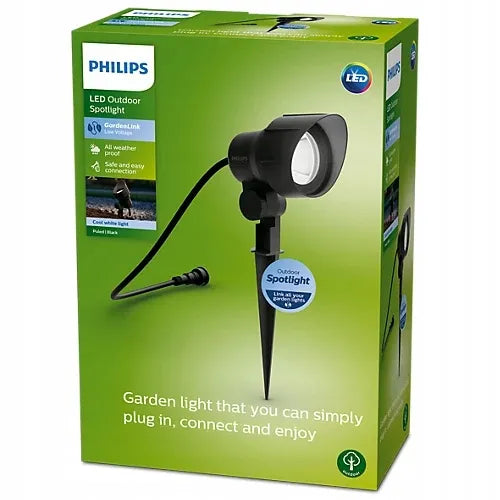 Sodo prožektorius LED 6W 660lm 4000K IP44 juodas 12V Philips