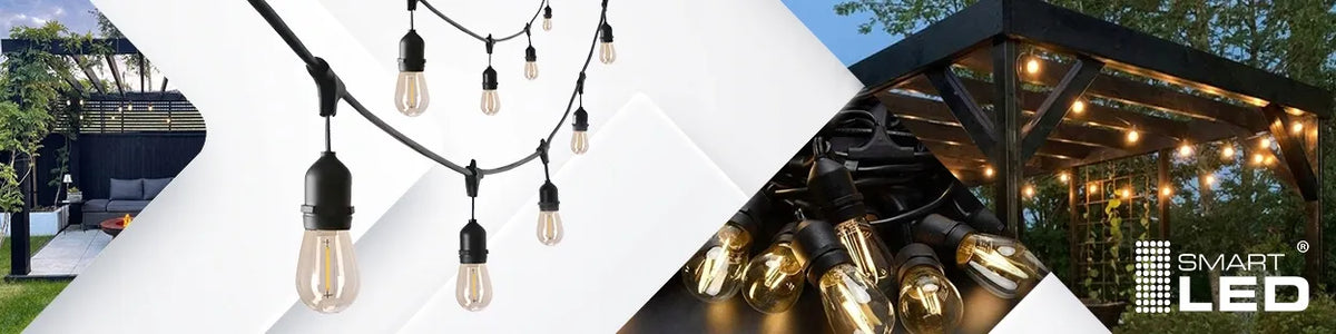 Sodo šviesos girlianda 20 m, 20x LED E27 lemputės, vandeniui atspari