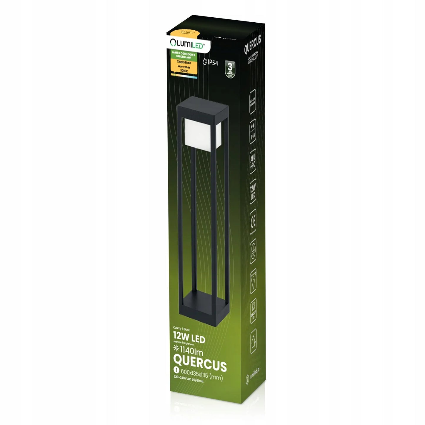 SODO ŠVIESTUVAS Lauko pastatomas LED stulpas 60cm 230V Vandeniui atsparus