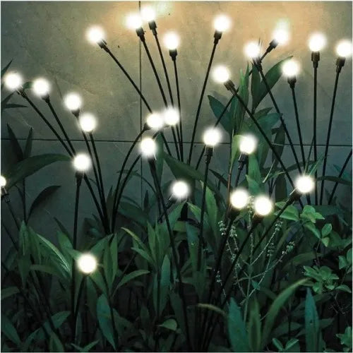 Sodo šviestuvas saulės baterija, šalta balta šviesa, KULKI 75 cm, 6 LED, kiaulpienės efektas, P-376