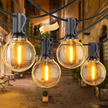 Sodo šviesų girlianda 20 m, 20 LED 1 W lempučių grandinė + nemokamai 2 x E12