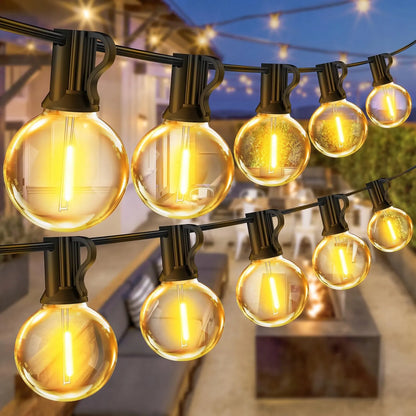 Sodo šviesų girlianda 20 m, 20 LED 1 W lempučių grandinė + nemokamai 2 x E12
