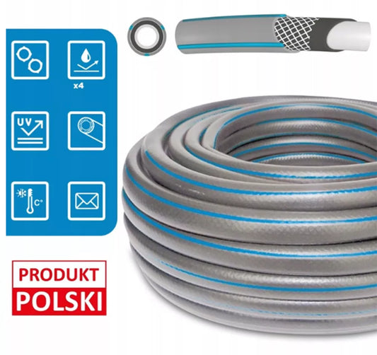 Sodo žarna guminė 3/4" 50m 4 sluoksnių + purkštukas ir jungtys Bradas