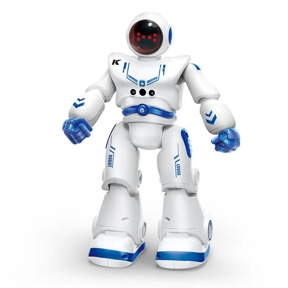 Šokantis nuotoliniu būdu valdomas robotas, valdymas gestais ir pulteliu, programavimas, LED