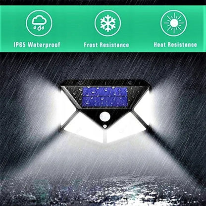 SOLAR 100 LED saulės energija maitinamas šviestuvas su judesio ir sutemų jutikliu