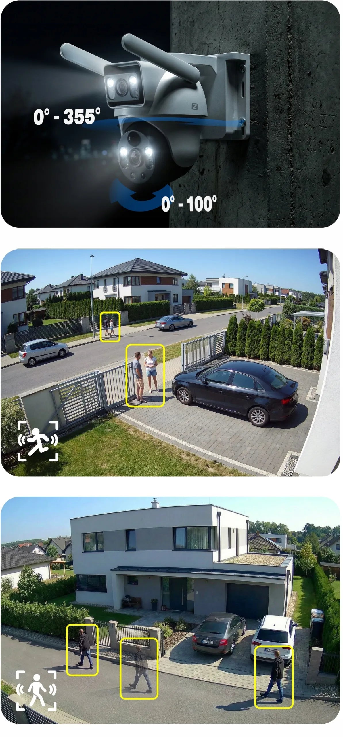 SOLIARINĖ pasukama kamera su 2 objektyvais V33 GSM LTE 4G AOV 6MPx dviguba