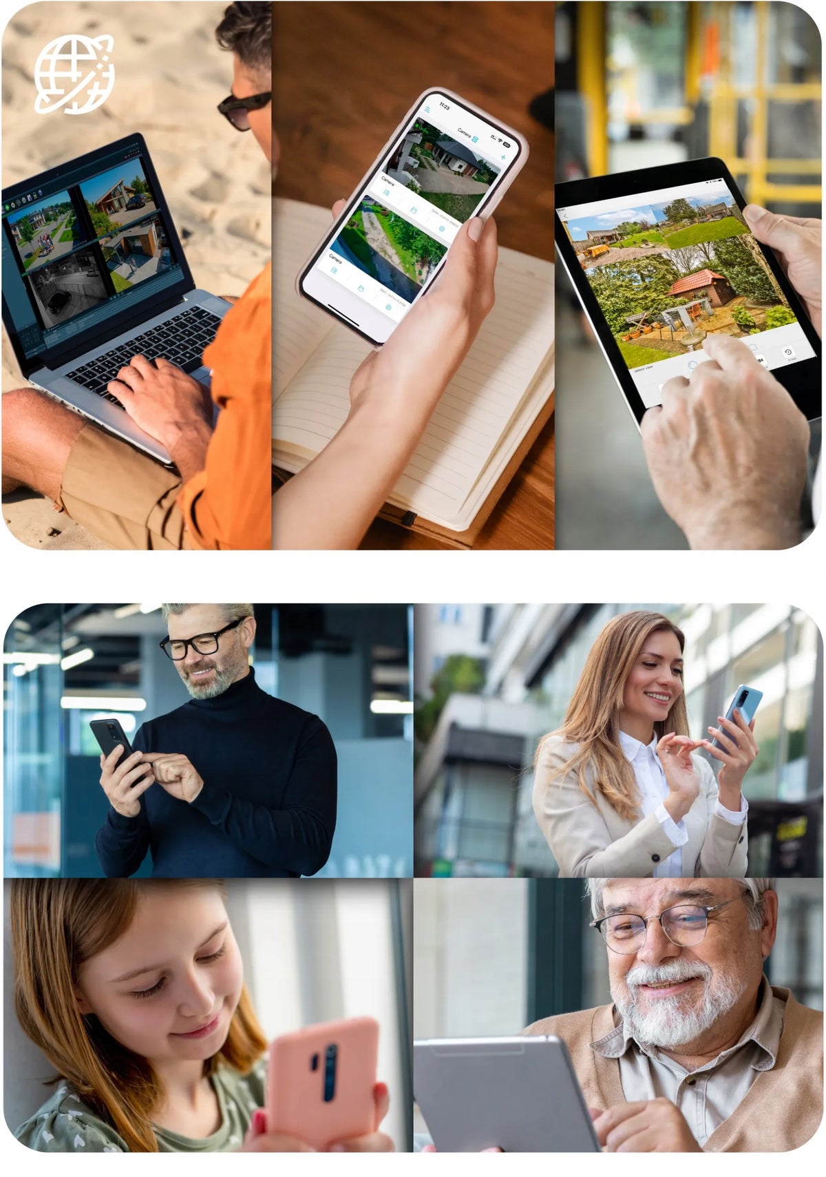SOLIARINĖ pasukama kamera su 2 objektyvais V33 GSM LTE 4G AOV 6MPx dviguba