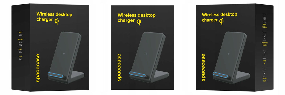 „Spacecase“ belaidis Qi įkroviklis-stovas telefonui, 15 W