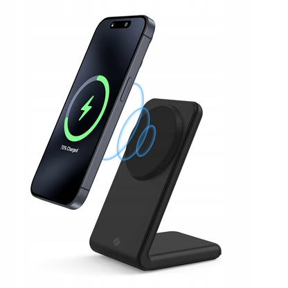 „Spacecase MagCharge WM2B“ belaidis „MagSafe“ įkroviklis, skirtas „iPhone“ ir „AirPods“, juodas