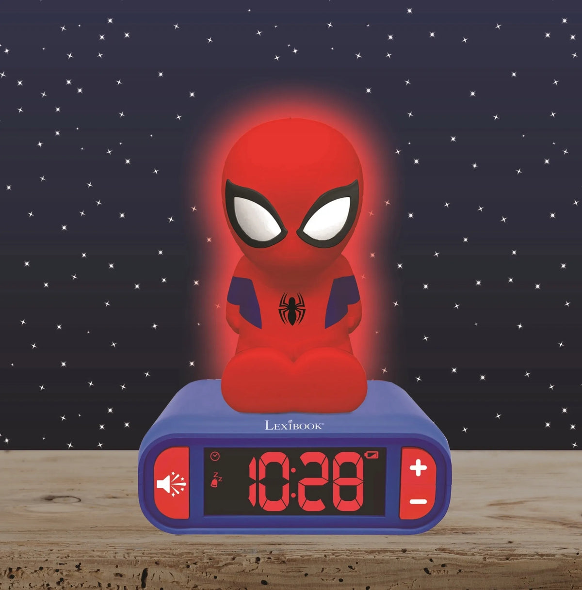 „Spider-Man“ žadintuvas su naktine lempute ir garso efektais