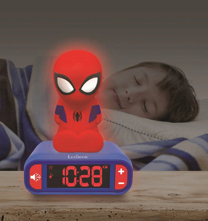„Spider-Man“ žadintuvas su naktine lempute ir garso efektais