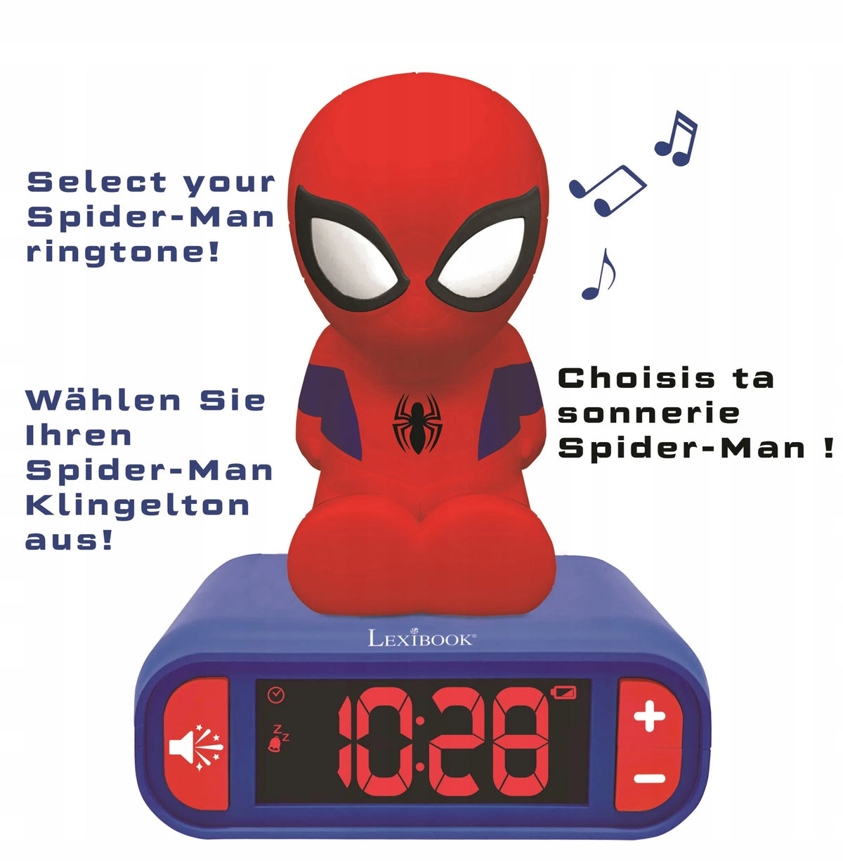 „Spider-Man“ žadintuvas su naktine lempute ir garso efektais