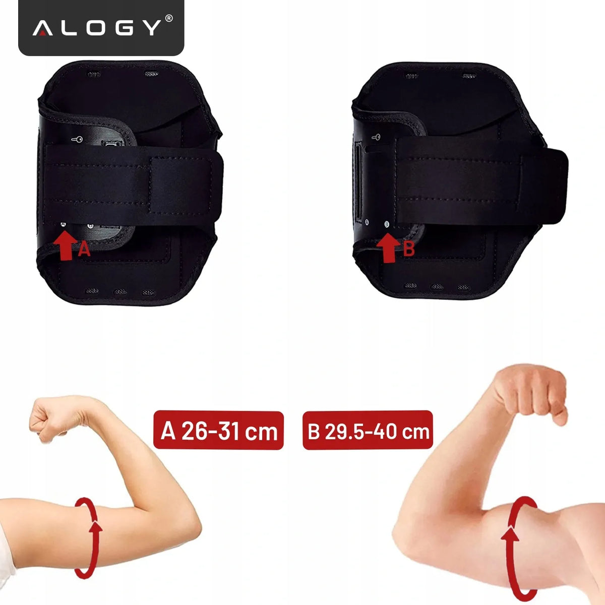 Sportinė telefono dėtuvė ant rankos Alogy Armband iki 6.7"