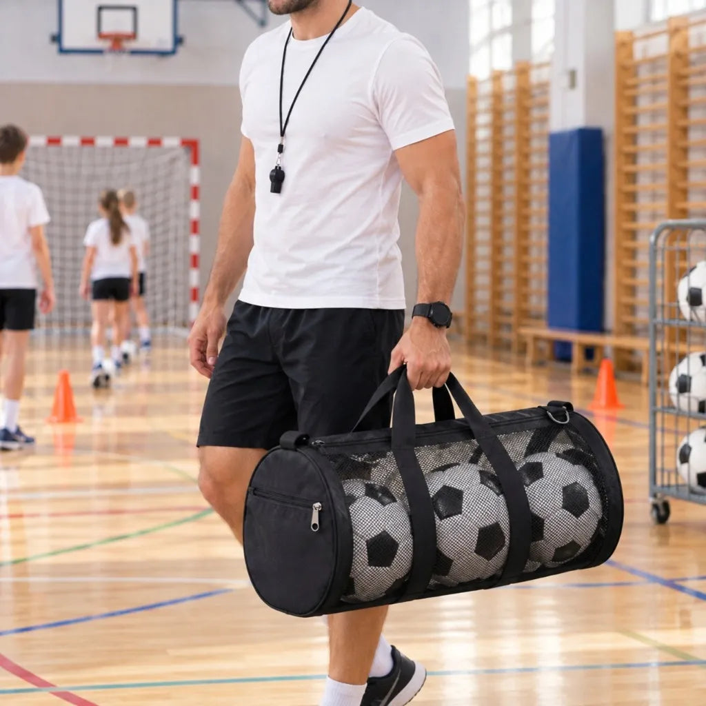Sportinis krepšys 3 tinklinio, krepšinio ir futbolo kamuoliams