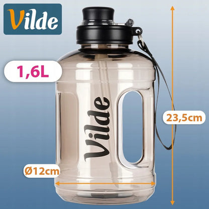 Sportinis vandens butelis Vilde 1,6 l su šiaudeliu