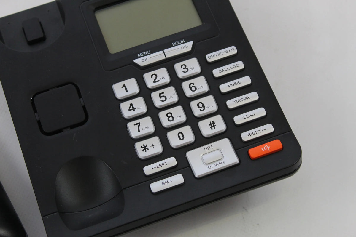 Stacionarus telefonas Maxcom MM28D su SIM kortele, laisvų rankų įranga, SMS