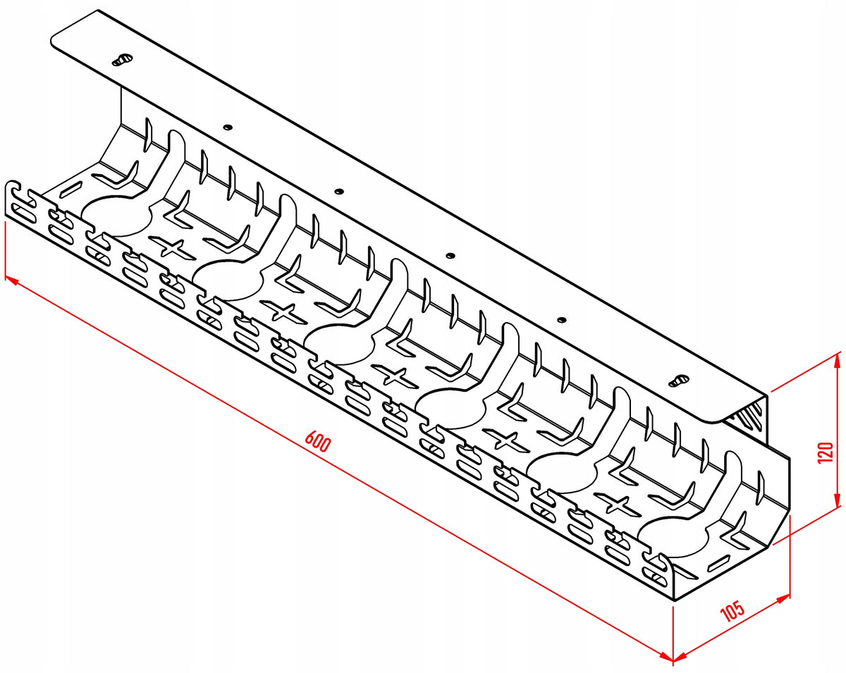 Stalflex kabelių organizatorius po stalu, 60 cm, metalinis, juodas
