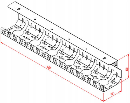 Stalflex kabelių organizatorius po stalu, 60 cm, metalinis, juodas