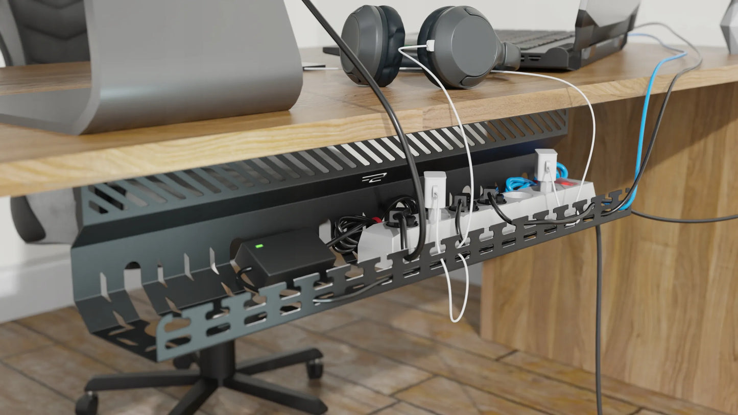 Stalflex kabelių organizatorius po stalu, 60 cm, metalinis, juodas