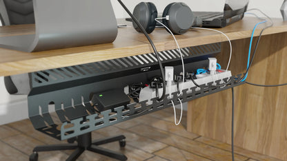 Stalflex kabelių organizatorius po stalu, 60 cm, metalinis, juodas