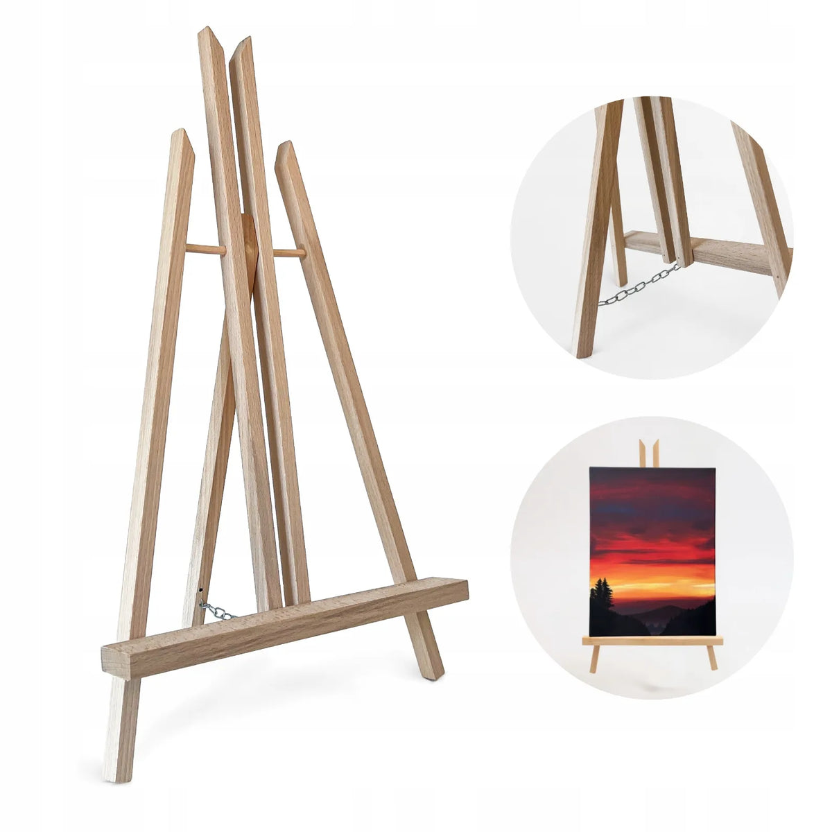Stalo molbertas tapybai, 50 cm, studijinis, mažas, plenerui, pagamintas Lenkijoje