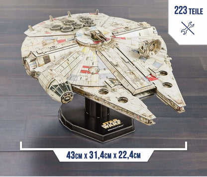„Star Wars“ 3D dėlionė „Millennium Falcon“, 4D modelis, 43 cm