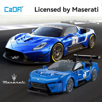 Statybiniai blokeliai CADA MASERATI, sportinis automobilis, 320 elementų, valdomas nuotoliniu būdu RC