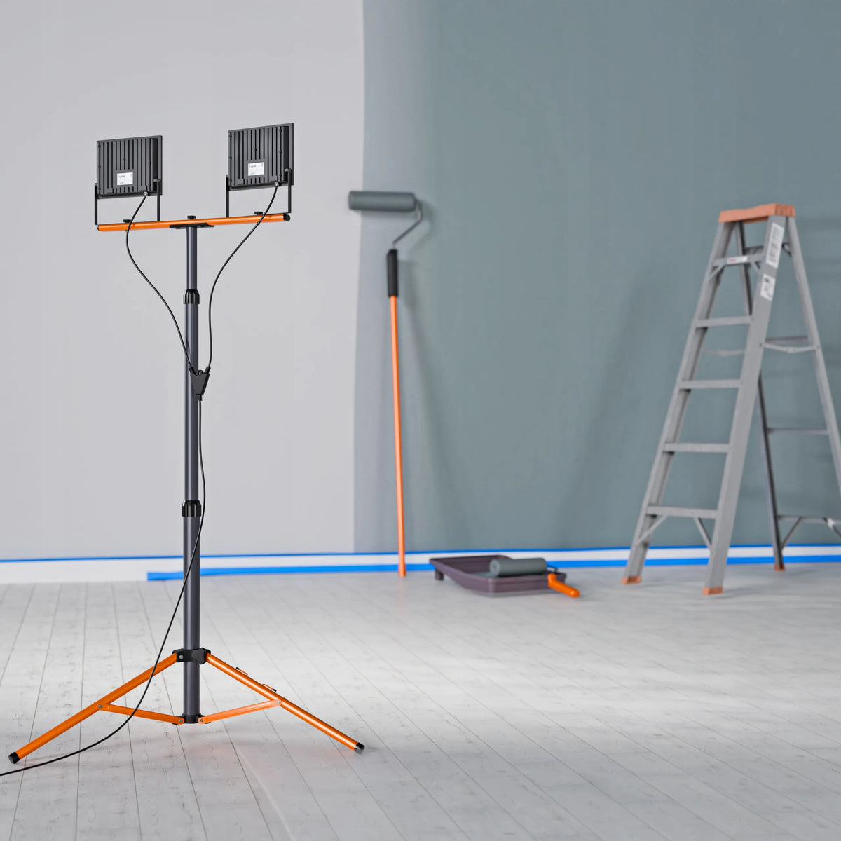 Statyvinis LED prožektorius su stovu 2x 50W 11000lm