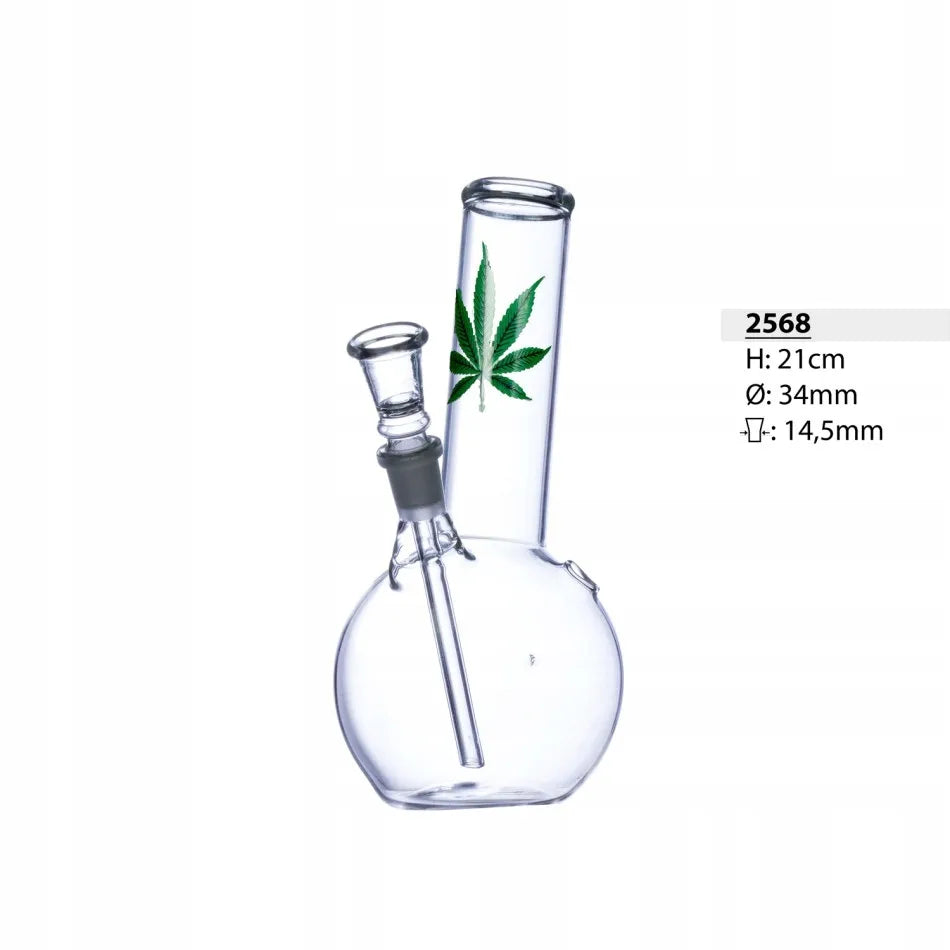 Stiklinis bongas Bullet Leaf Line 21 cm