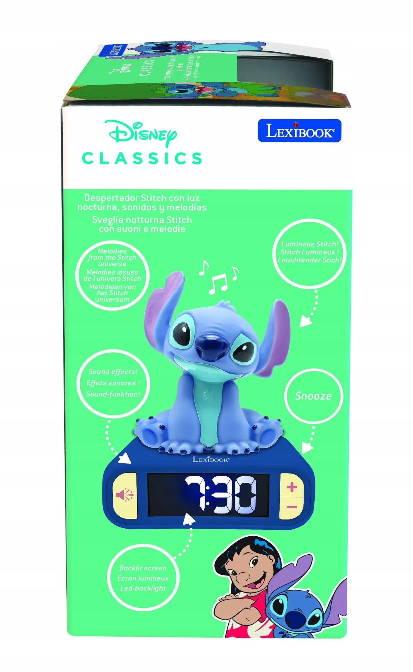 Stitch 3D Žadintuvas su Naktine Lempa ir Garsais