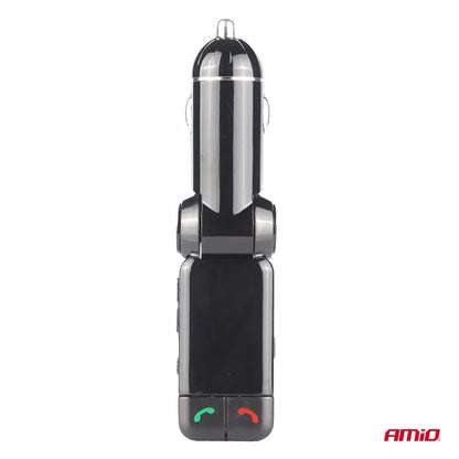 Sulankstomas FM automobilinis siųstuvas 2×USB-A 12V 24V AMIO-04650
