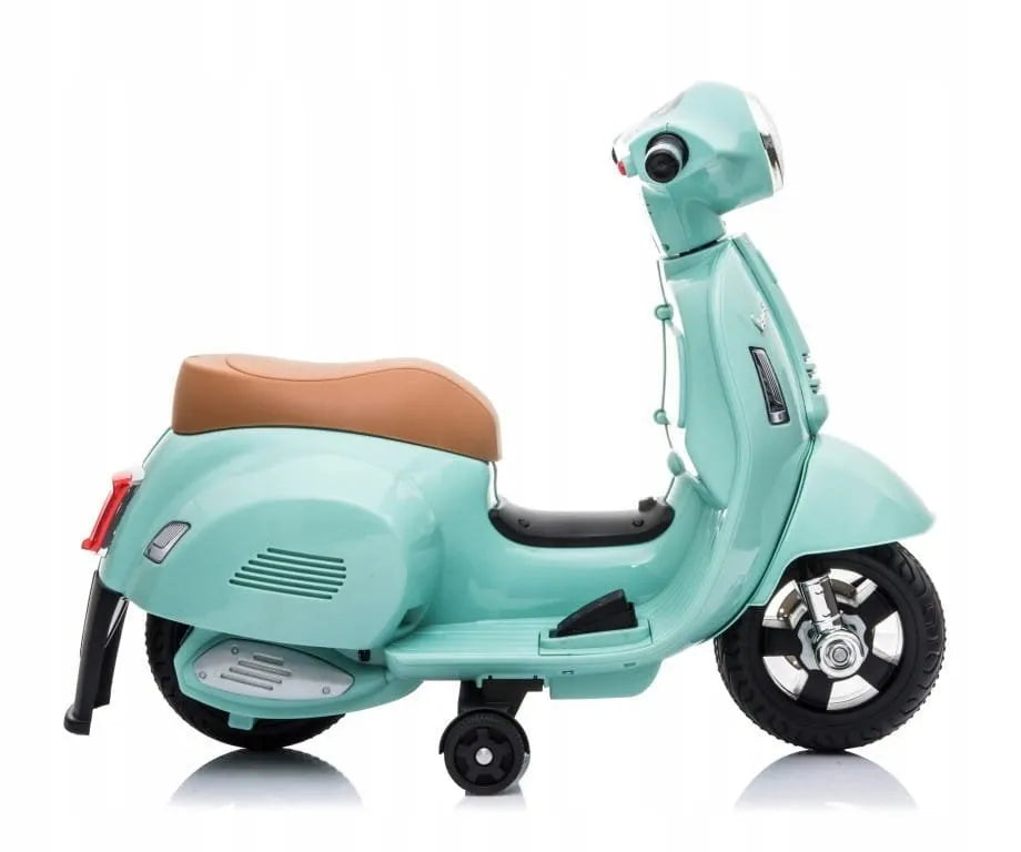„Sun Baby“ akumuliatorinis vaikiškas motociklas „Vespa“ MINI, mėtų spalvos