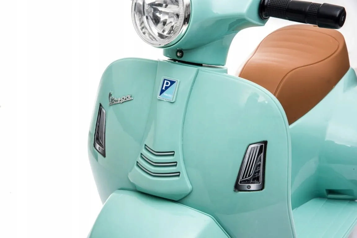 „Sun Baby“ akumuliatorinis vaikiškas motociklas „Vespa“ MINI, mėtų spalvos