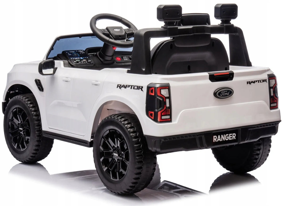 „Sun Baby“ elektrinis automobilis vaikams „Ford Raptor“ SUV, su nuotolinio valdymo pulteliu ir LED žibintais, baltas