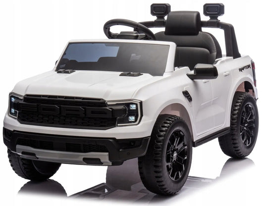 „Sun Baby“ elektrinis automobilis vaikams „Ford Raptor“ SUV, su nuotolinio valdymo pulteliu ir LED žibintais, baltas