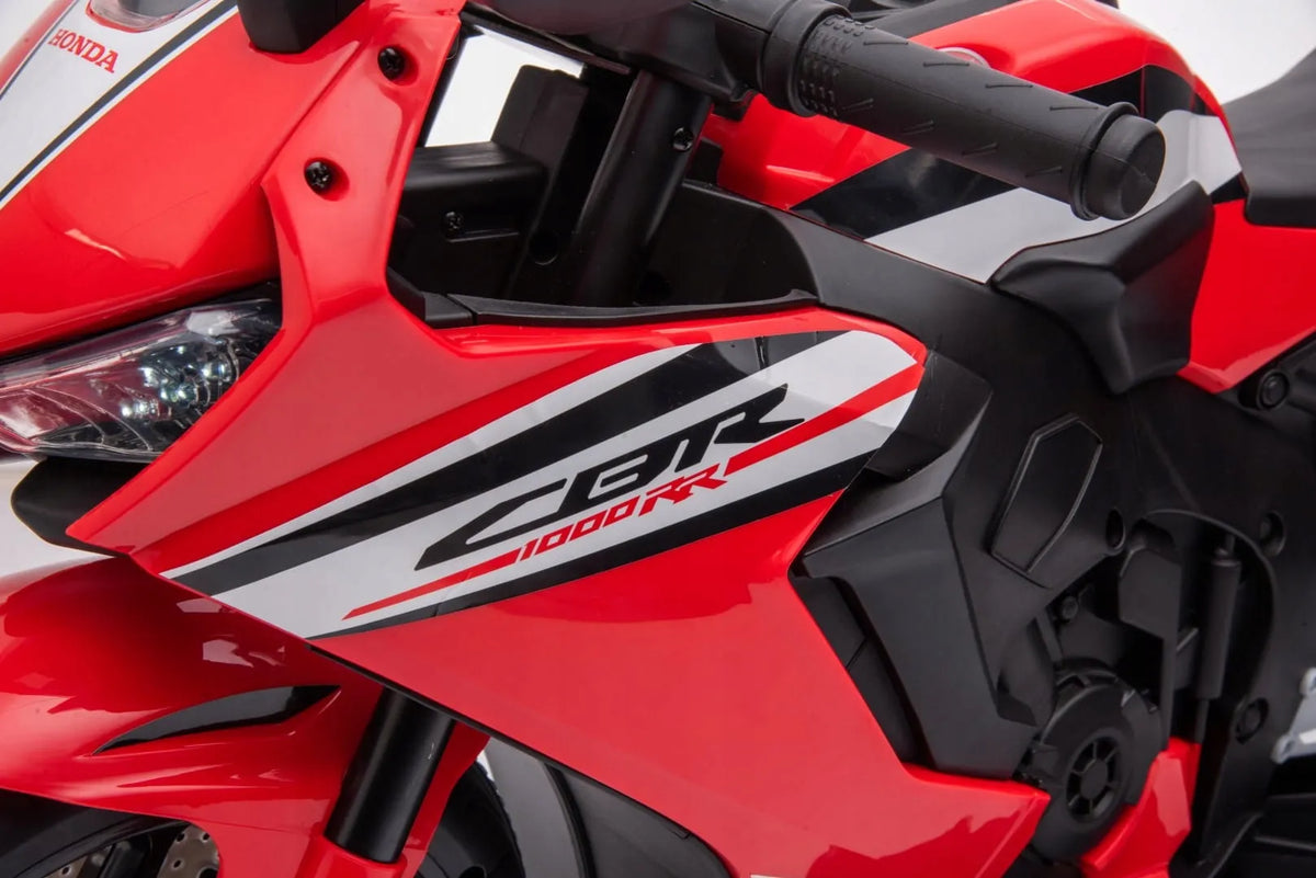 „Sun Baby“ elektrinis motociklas „Honda CBR 1000RR“, 12 V, raudonas, su šviesomis ir garsais
