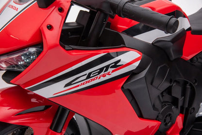 „Sun Baby“ elektrinis motociklas „Honda CBR 1000RR“, 12 V, raudonas, su šviesomis ir garsais
