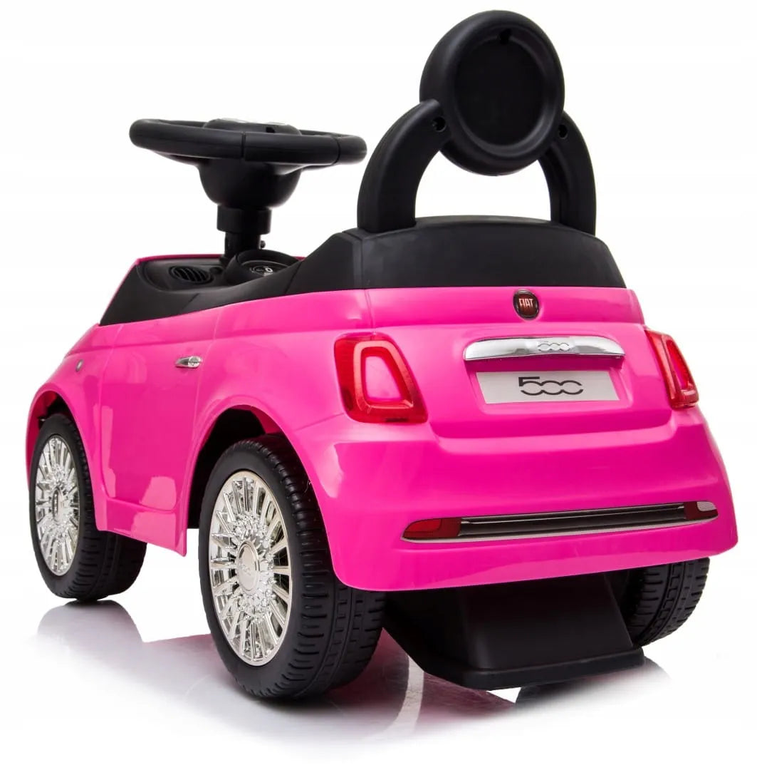 „Sun Baby Fiat 500“ automobilis-juduoklis su atlošu, daiktadėže ir garsais, rožinis