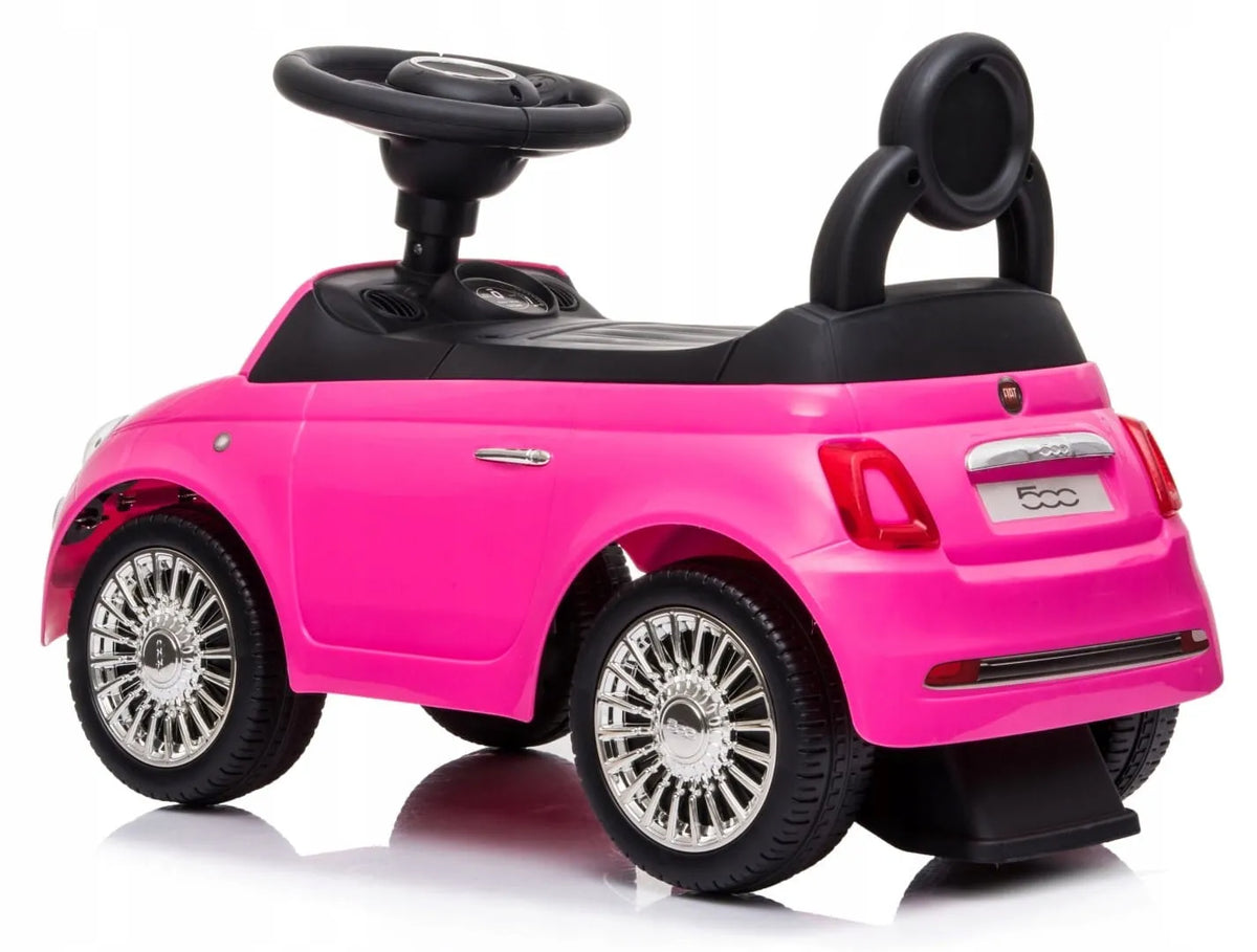 „Sun Baby Fiat 500“ automobilis-juduoklis su atlošu, daiktadėže ir garsais, rožinis
