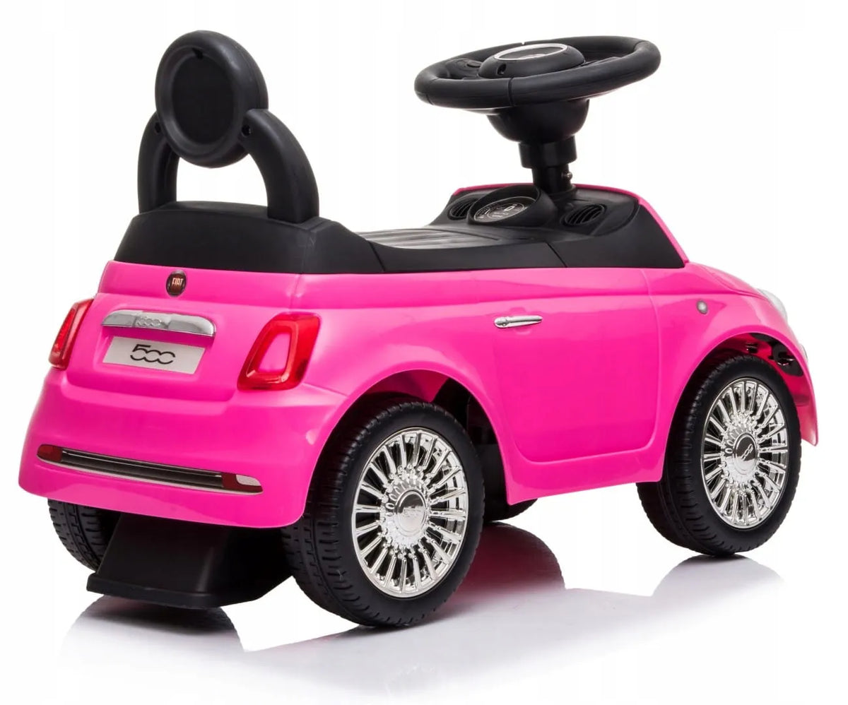 „Sun Baby Fiat 500“ automobilis-juduoklis su atlošu, daiktadėže ir garsais, rožinis