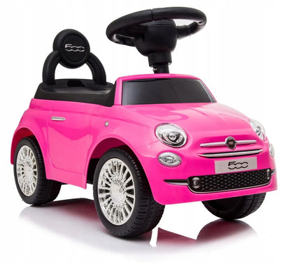 „Sun Baby Fiat 500“ automobilis-juduoklis su atlošu, daiktadėže ir garsais, rožinis