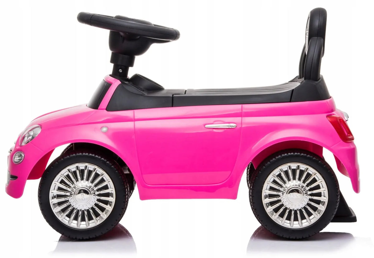 „Sun Baby Fiat 500“ automobilis-juduoklis su atlošu, daiktadėže ir garsais, rožinis