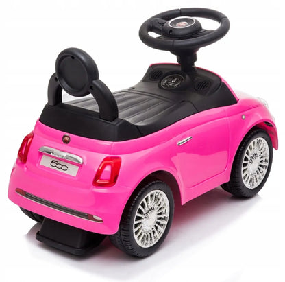 „Sun Baby Fiat 500“ automobilis-juduoklis su atlošu, daiktadėže ir garsais, rožinis